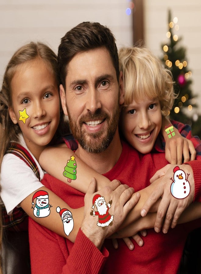 winthrop 240 Pcs Bulk Luminous Christmas Temporary Tattoos for Kids, Glow In The Dark Safety Individually Wrapped Tattoos, Best Choice for Christmas Goody Bag Stuffers, 60 Designs Santa Claus Snowman - Image 2